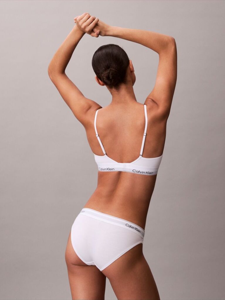 Alb Sutien Balconette Cu Banda Larga - Icon Cotton Modal  Femei