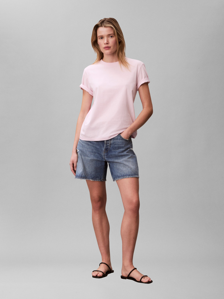 Pink Tonal Logo Classic T-Shirt  Women