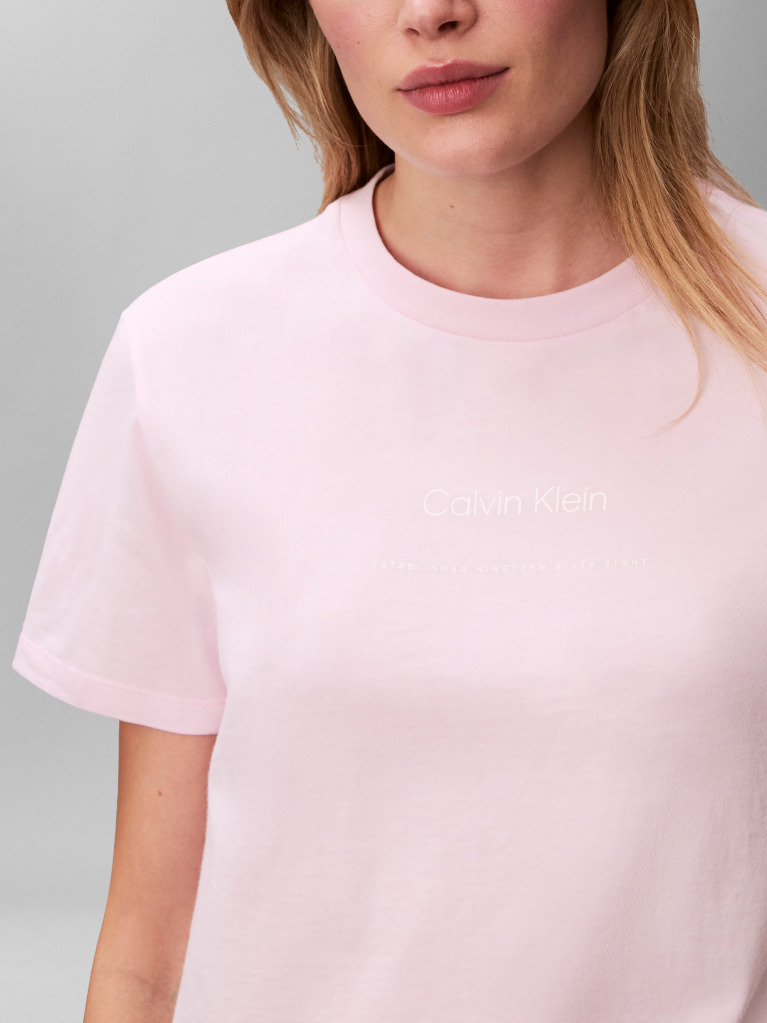 Pink Tonal Logo Classic T-Shirt  Women