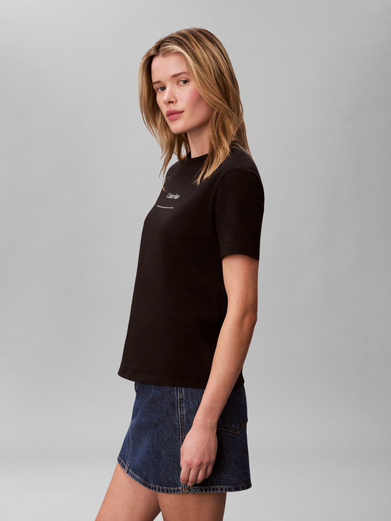 Black Tonal Logo Classic T-Shirt  Women