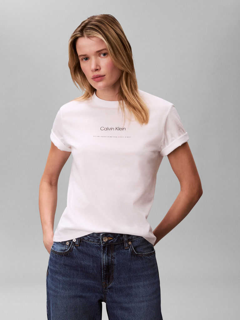 White Tonal Logo Classic T-Shirt  Women