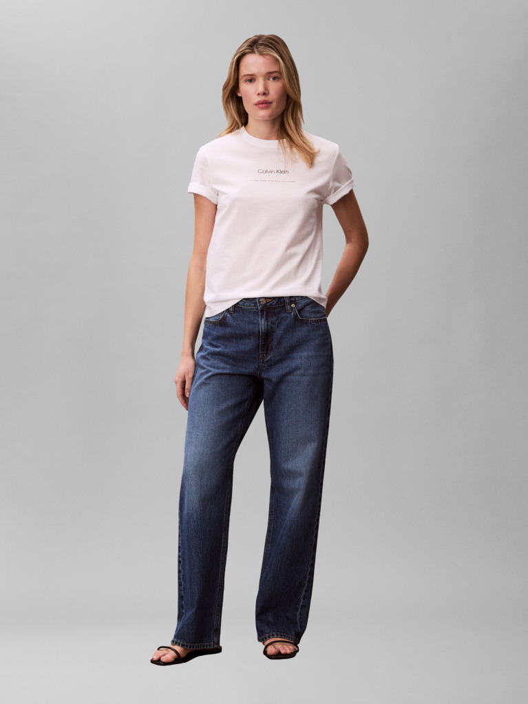 White Tonal Logo Classic T-Shirt  Women