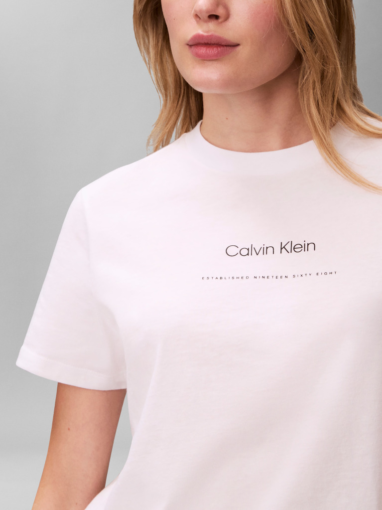 White Tonal Logo Classic T-Shirt  Women