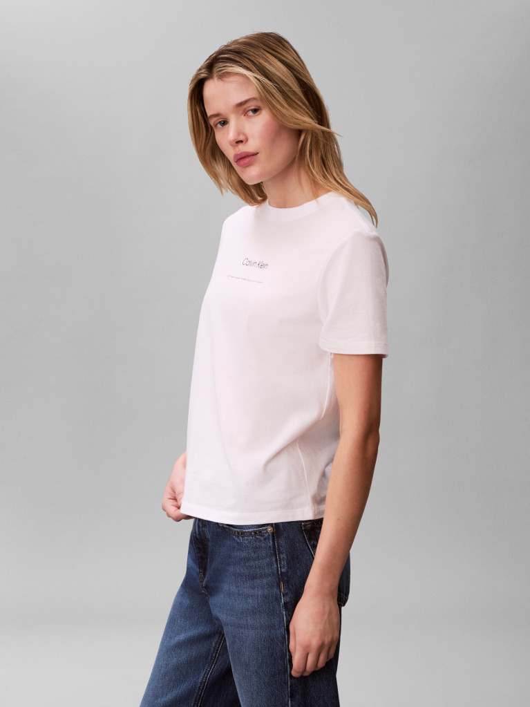 White Tonal Logo Classic T-Shirt  Women