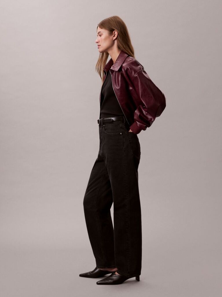 Negru Blugi Stil Tapered Cu Talie Inalta  Femei