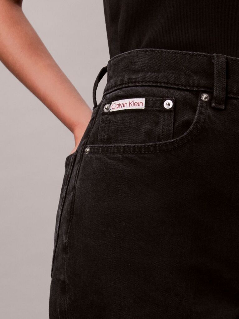 Negru Blugi Stil Tapered Cu Talie Inalta  Femei