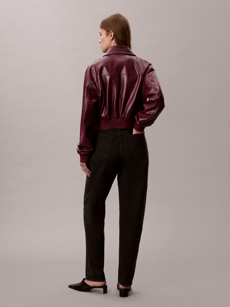 Negru Blugi Stil Tapered Cu Talie Inalta  Femei