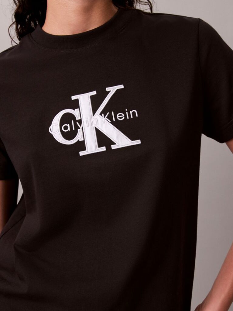 Negru Tricou Clasic Cu Logo Grafic Shine Monologo  Femei