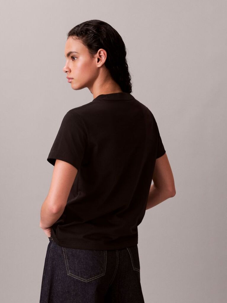Negru Tricou Clasic Cu Logo Grafic Shine Monologo  Femei