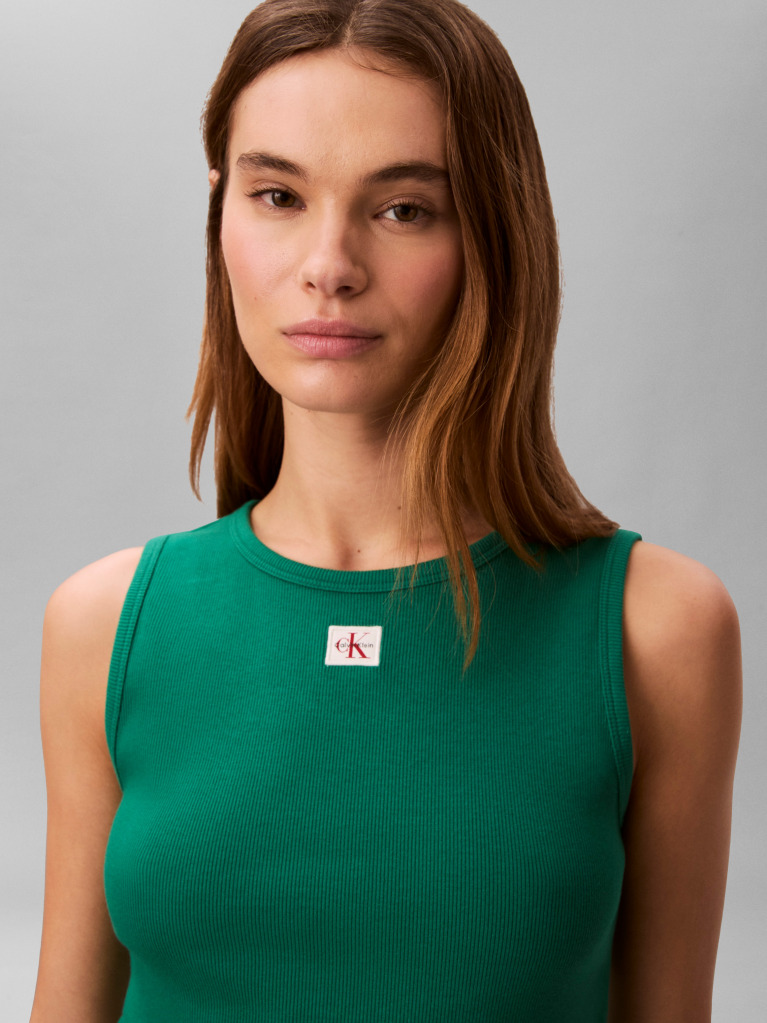 Green Logo Label Tank Top  Women