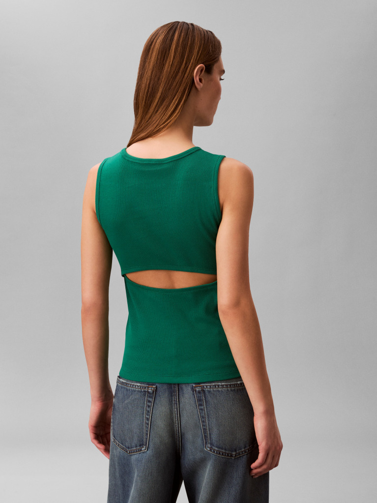 Green Logo Label Tank Top  Women