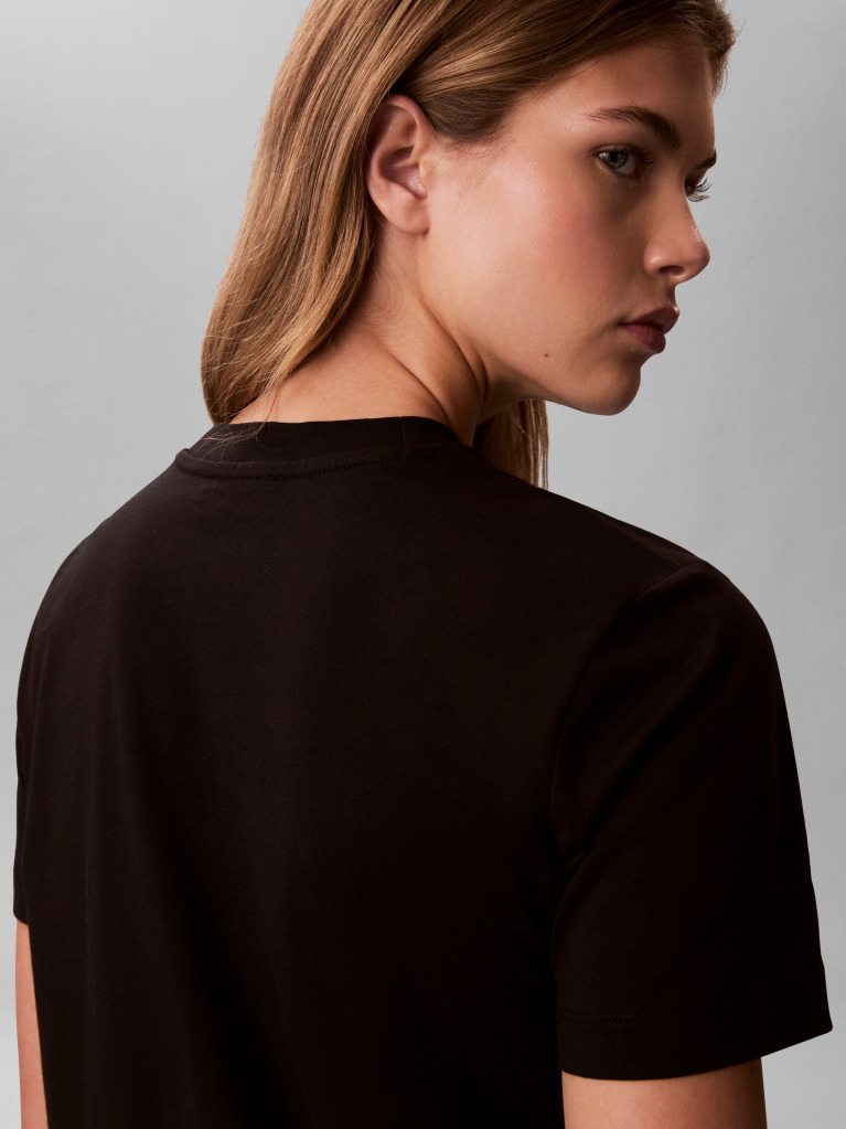 Negru Rochie Tip Tricou Cu Logo Colour-Blocked  Femei
