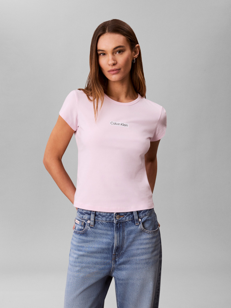Roz Tricou Baby Fit  Femei