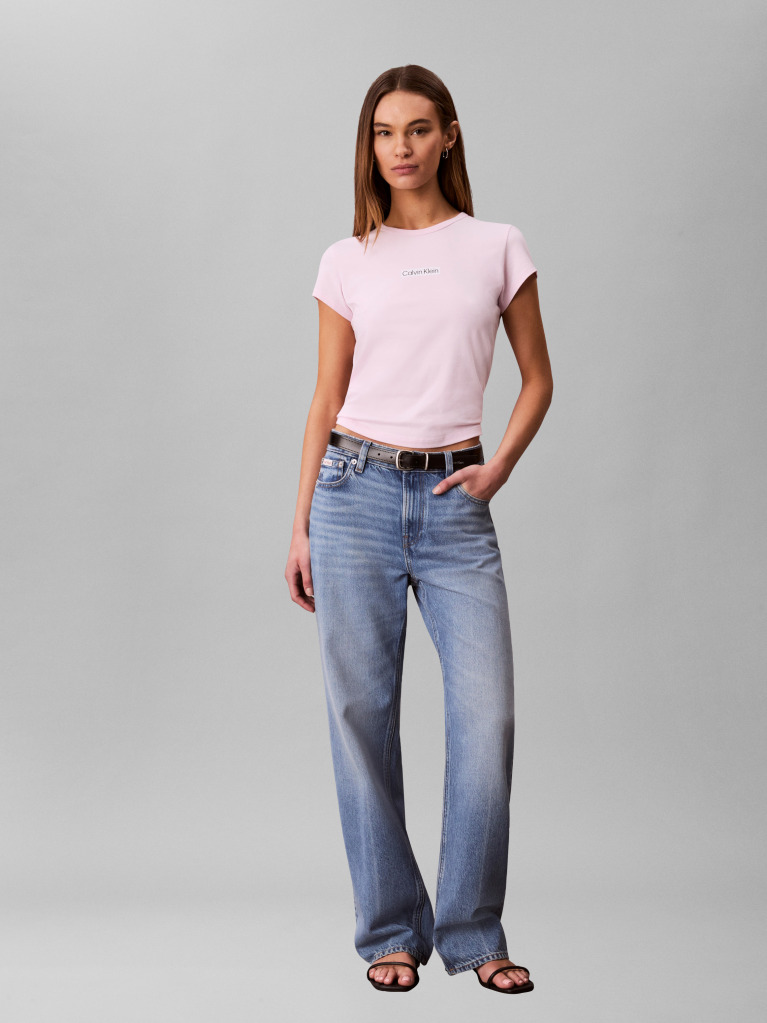 Roz Tricou Baby Fit  Femei