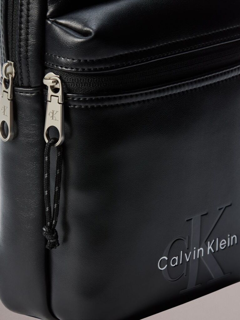 Negru Geanta Sling Cu Bareta Textila Cu Logo Monogram  Barbati