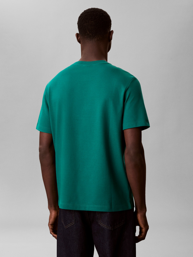 Green Short Sleeve Stretch Pique Nano Easy Tee  Men