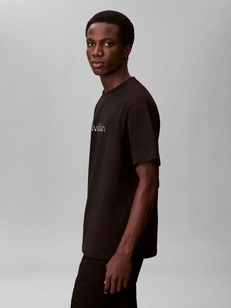 Black Fade Logo Crew Neck T-Shirt  Men