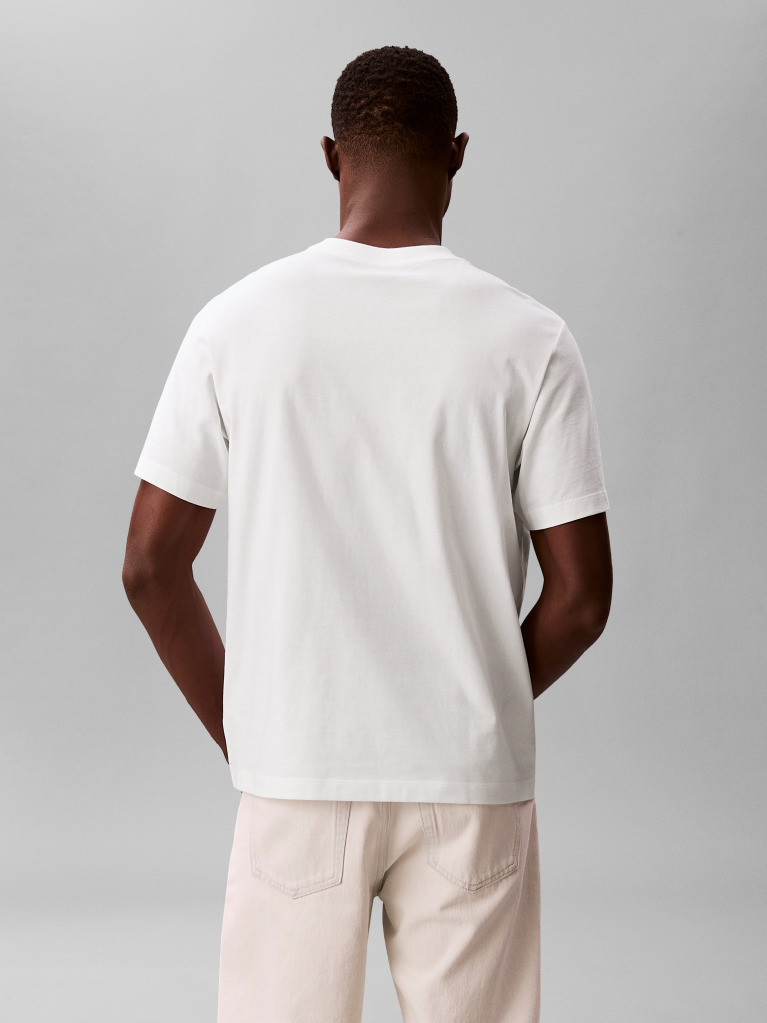 White Fade Logo Crew Neck T-Shirt  Men