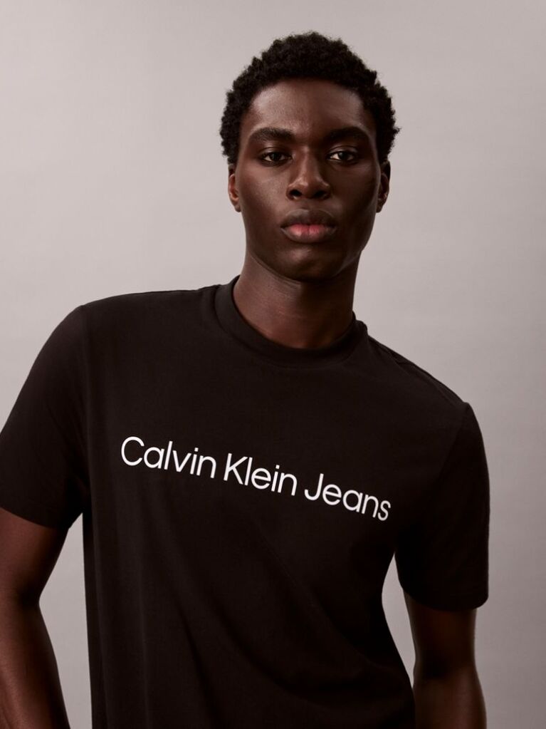 Black Linear Logo T-Shirt  Men