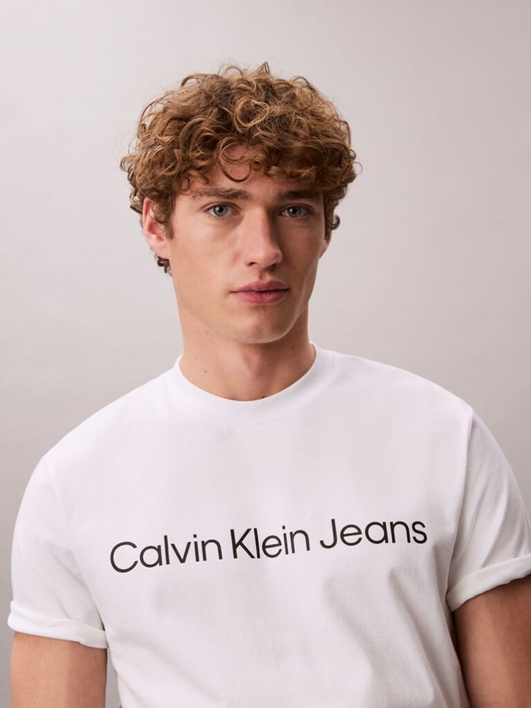 White Linear Logo T-Shirt  Men
