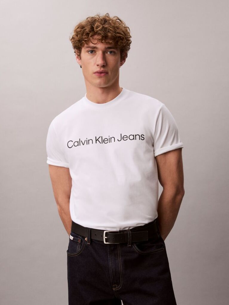 White Linear Logo T-Shirt  Men