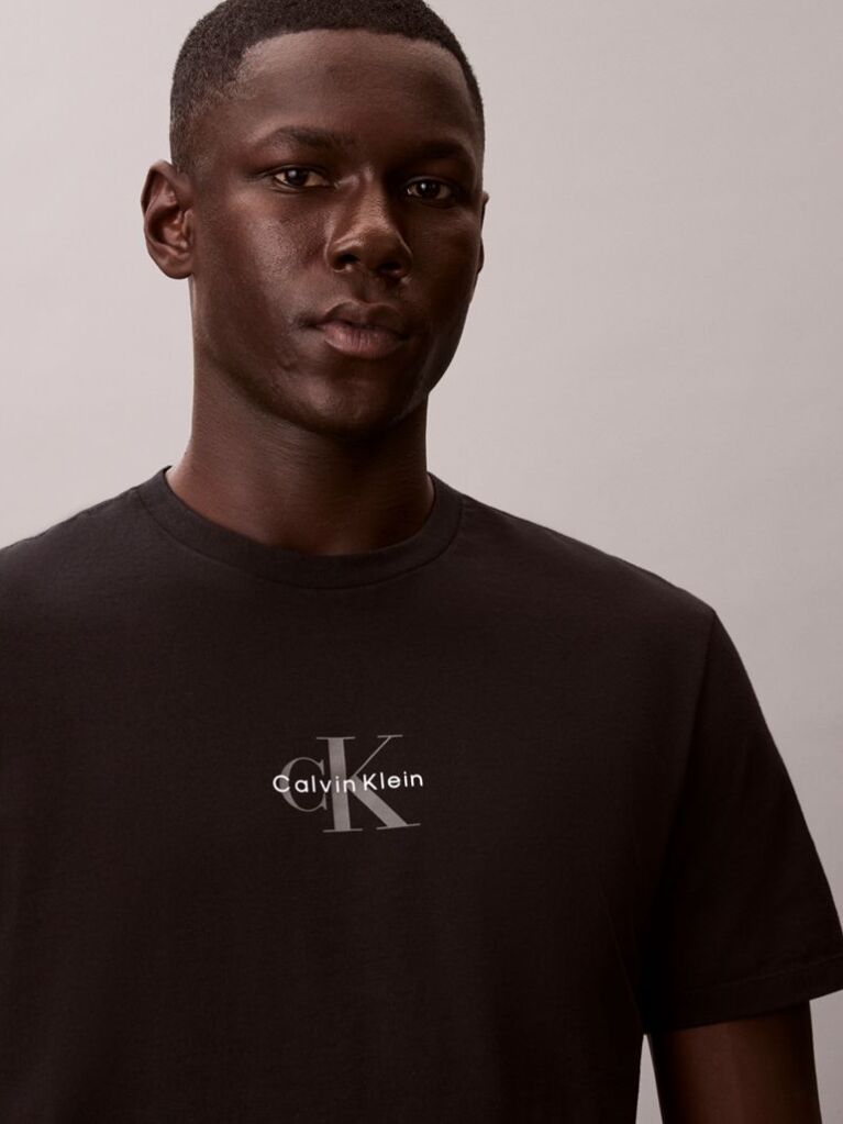 Black Monogram Logo T-shirt  Men