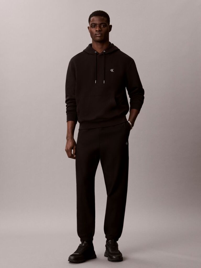 Negru Joggeri Din Premium Fleece  Barbati