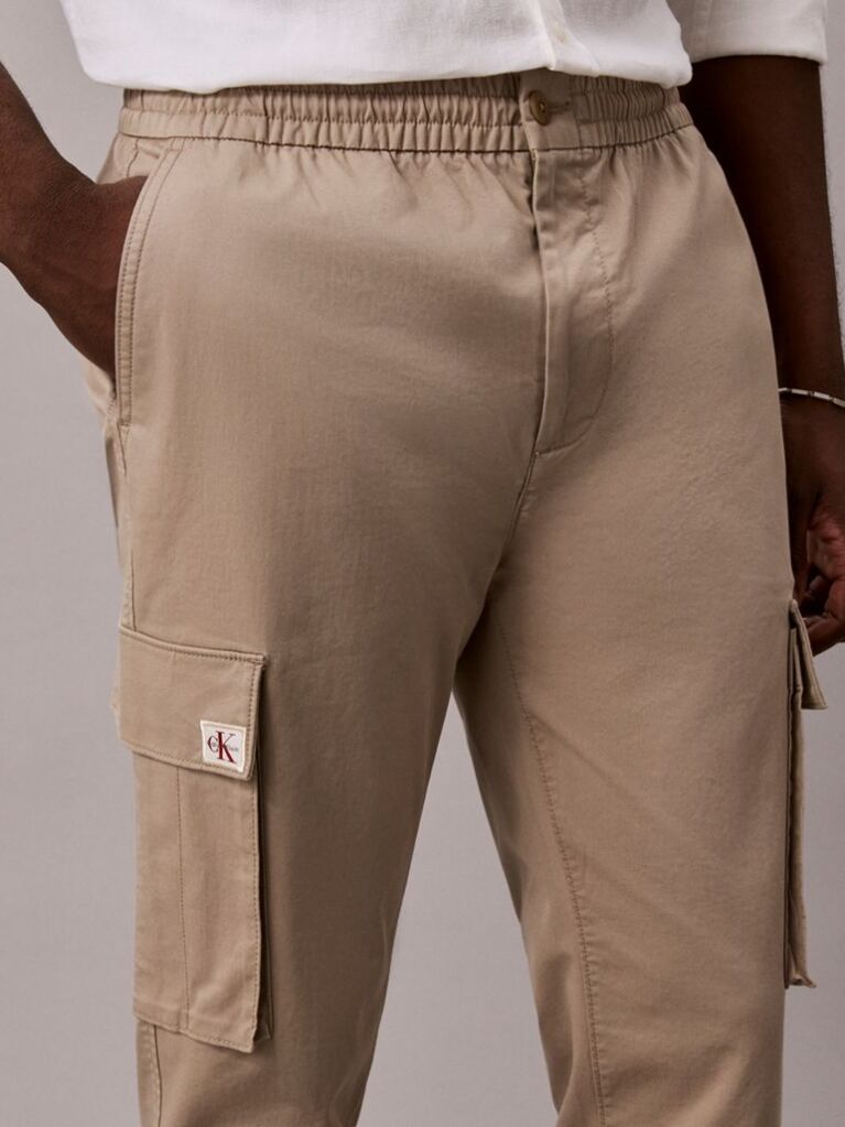 Kaki Pantaloni Cargo Skinny Din Twill  Barbati