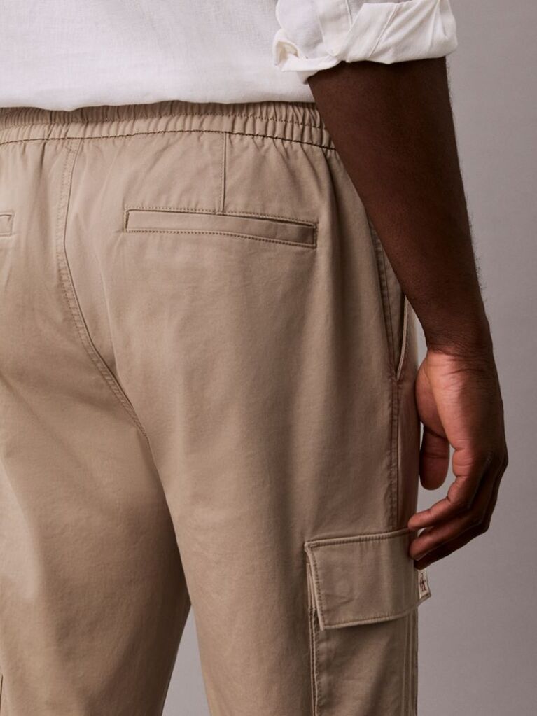 Kaki Pantaloni Cargo Skinny Din Twill  Barbati