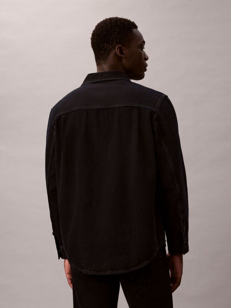 Albastru Camasa Oversize Din Denim Stil Anii 90  Barbati