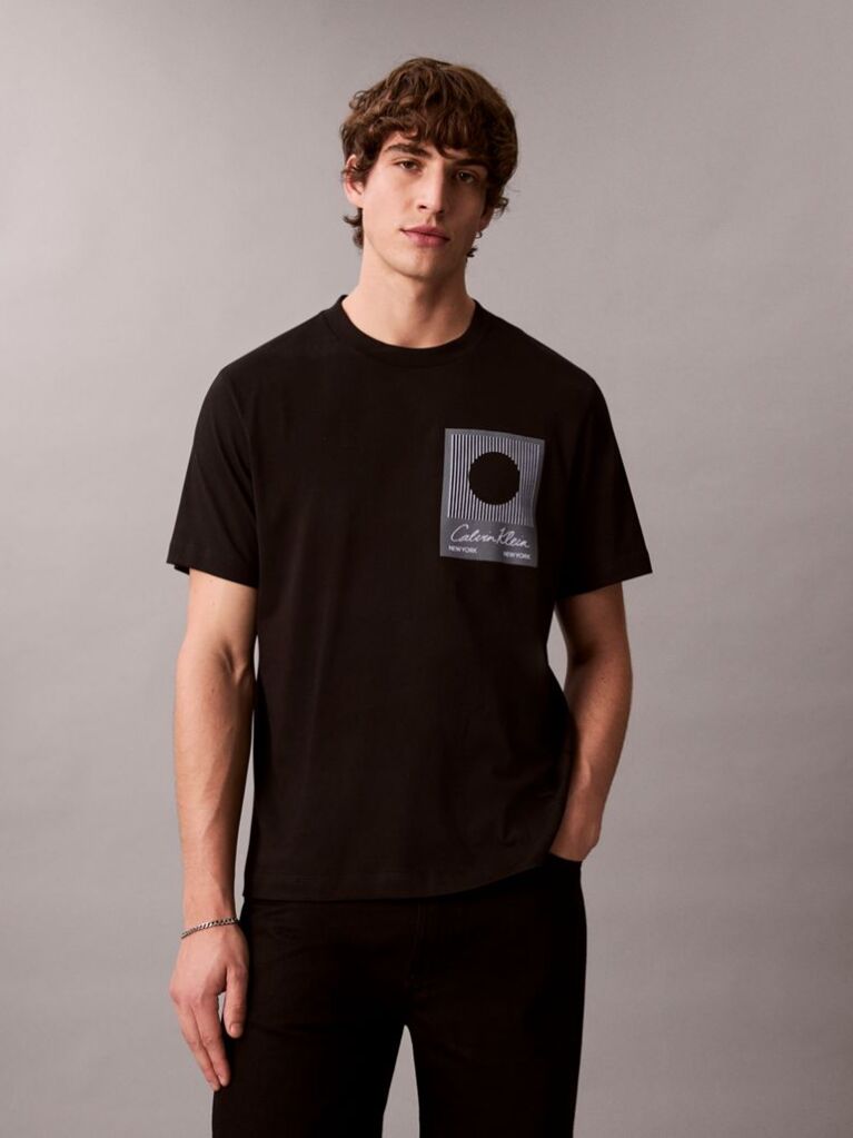 Negru Tricou Graphic Calvin Klein  Barbati