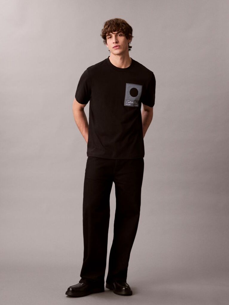 Negru Tricou Graphic Calvin Klein  Barbati