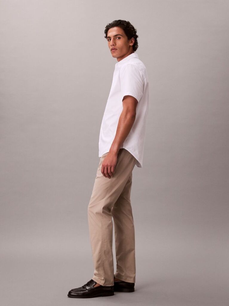 Brown Slim Fit Buttoned Chinos  Men