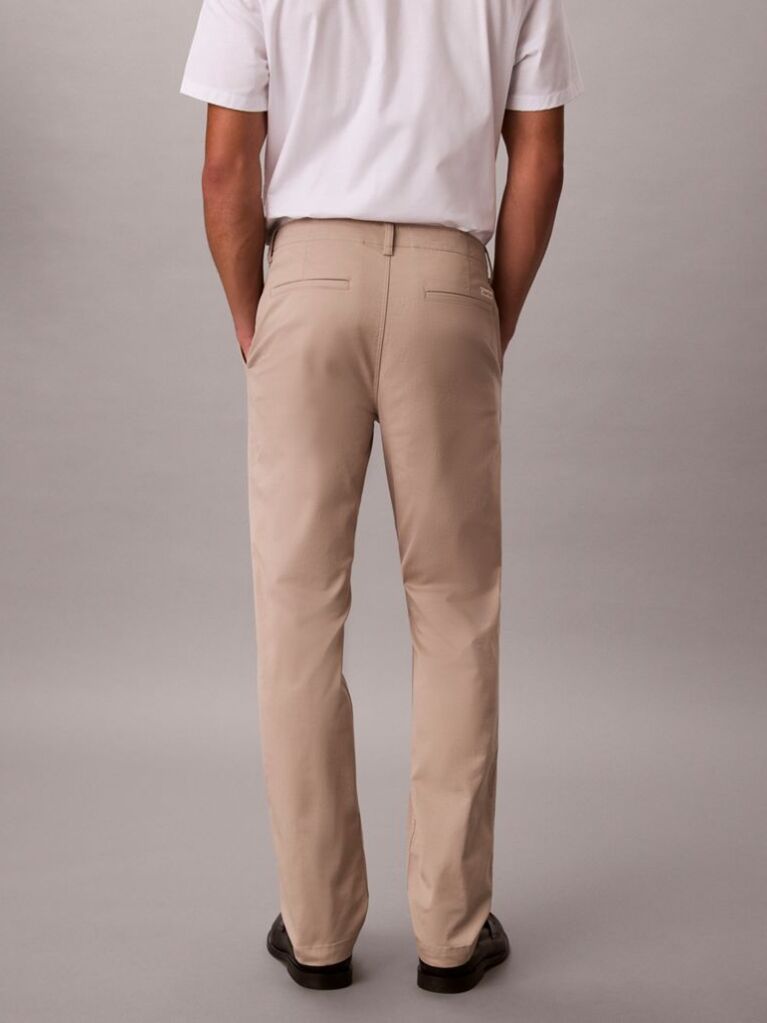 Brown Slim Fit Buttoned Chinos  Men