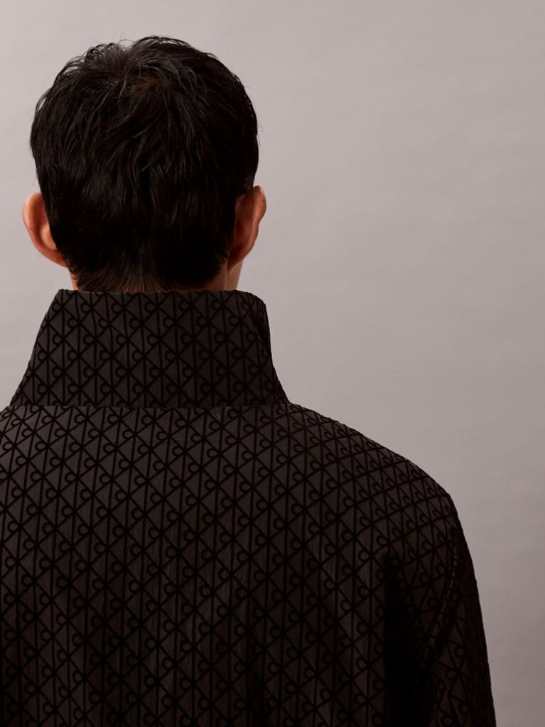 Negru Jacheta Reversibila Din Nylon Cu Maneca Lunga  Barbati