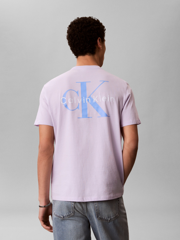 Mov Tricou Cu Imprimeu Pe Spate  Barbati
