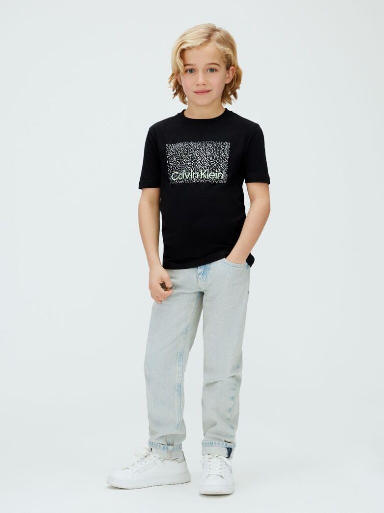 Black Perforated Logo T-Shirt  Boys