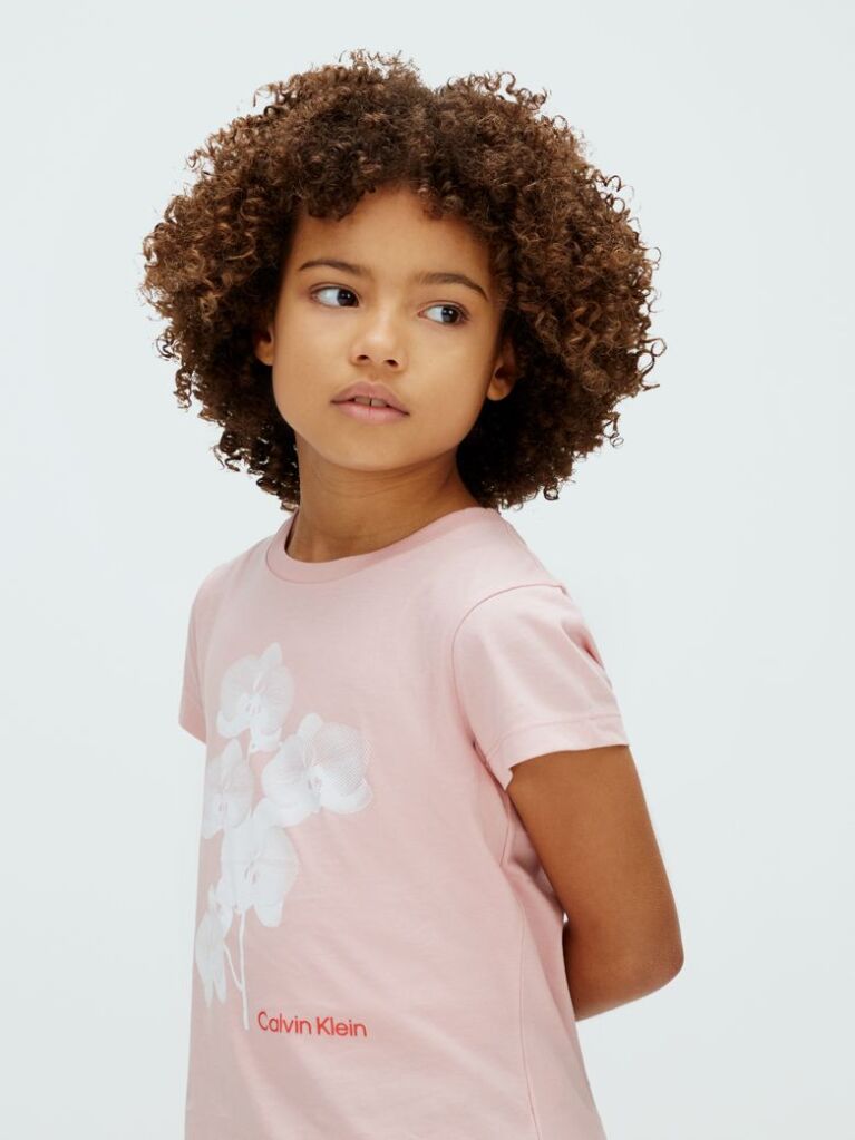 Roz Tricou Slim Cu Imprimeu Floral  Fete