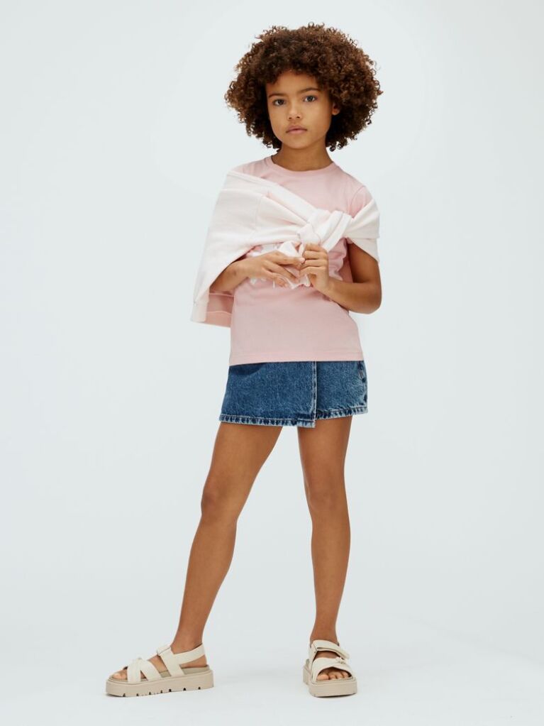 Roz Tricou Slim Cu Imprimeu Floral  Fete