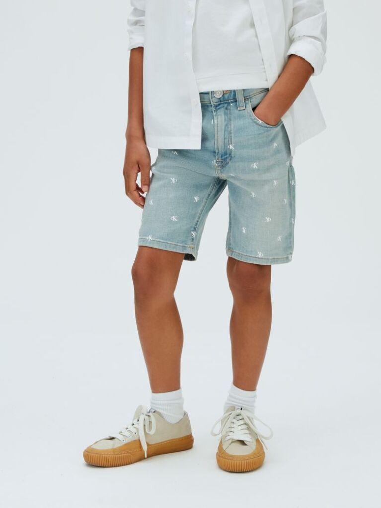 Denim Pantaloni Scurti Din Denim Cu Print Logo Si Croiala Regulara  Baieti