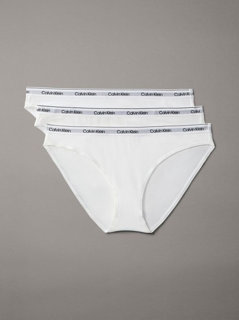 Alb Set 3 Slipuri Tip Bikini Cu Talie Joasa  Femei