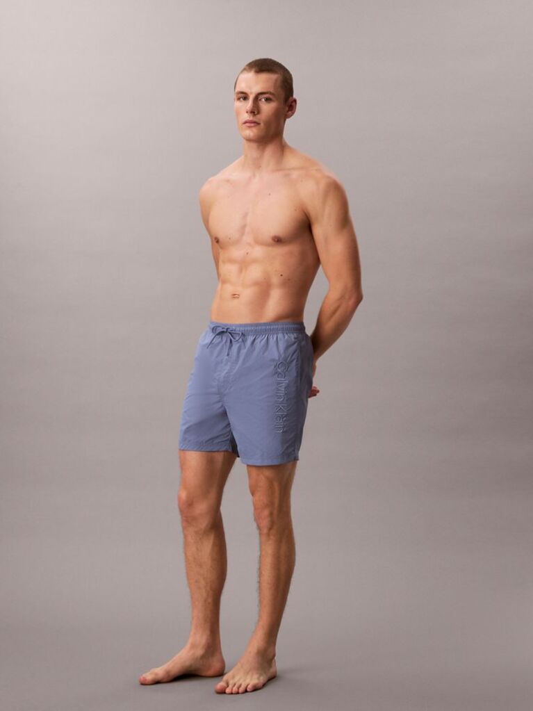 Albastru Pantaloni Scurti De Baie Medii Cu Snur - CK Tech  Barbati