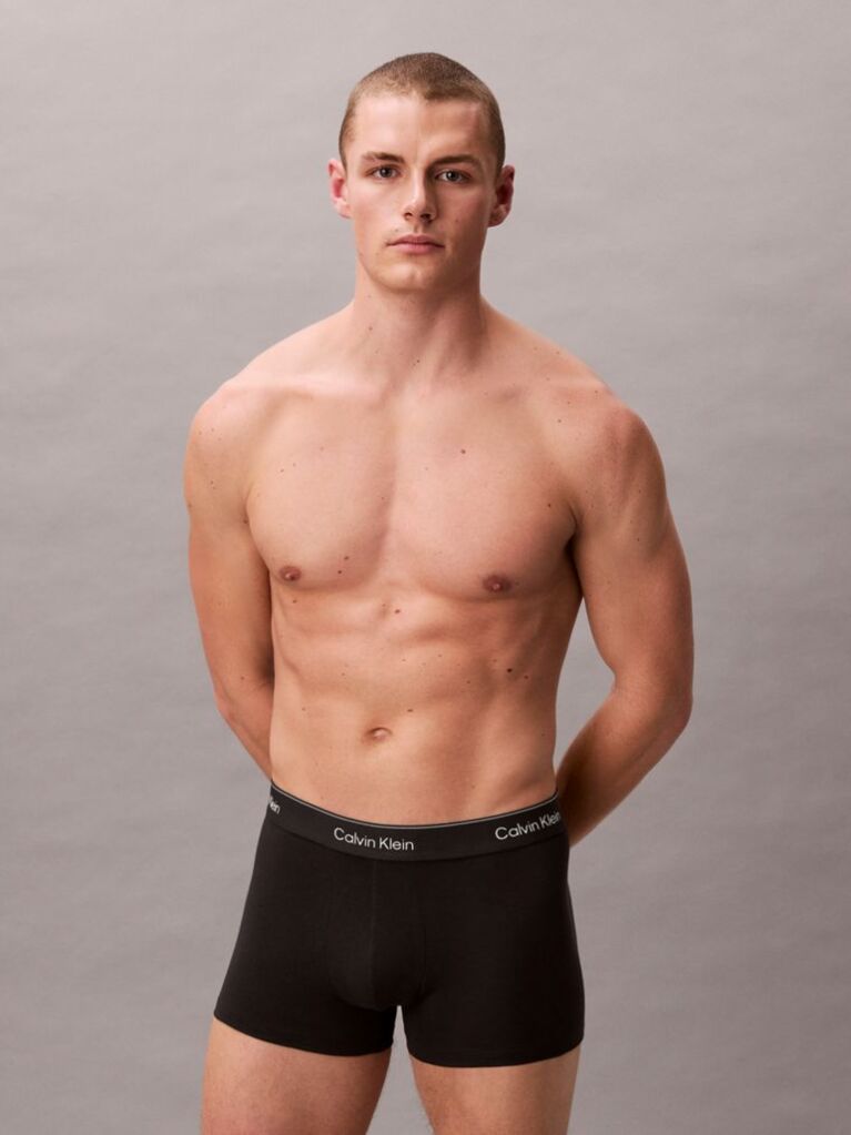 Negru Set 3 Boxeri Scurti - Icon Cotton Stretch  Barbati