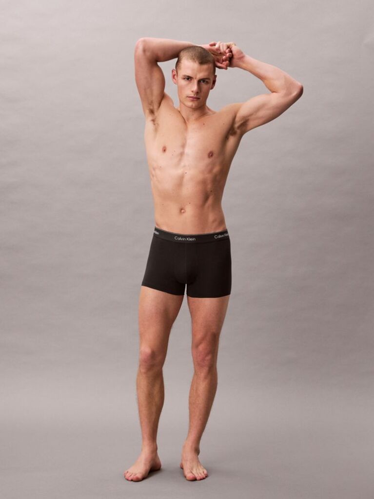 Negru Set 3 Boxeri Scurti - Icon Cotton Stretch  Barbati