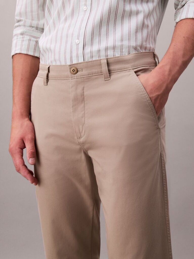 Kaki Pantaloni Chino Slim Din Bumbac Signature  Barbati