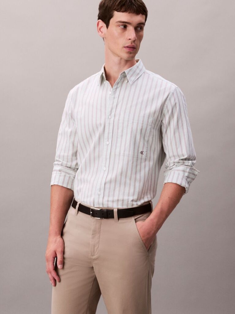 Kaki Pantaloni Chino Slim Din Bumbac Signature  Barbati