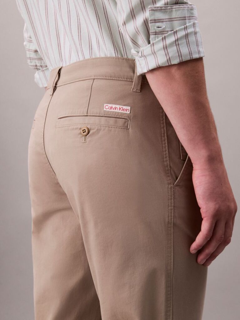 Kaki Pantaloni Chino Slim Din Bumbac Signature  Barbati