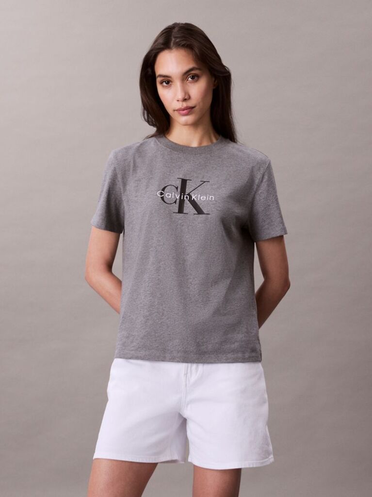Gri Tricou Cu Logo Monograma  Femei