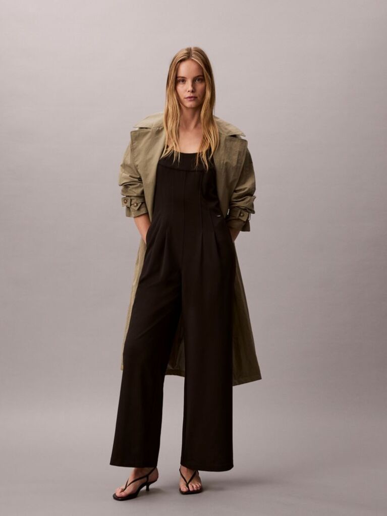 Black Scuba Crepe Sleeveless Jumpsuit  Women
