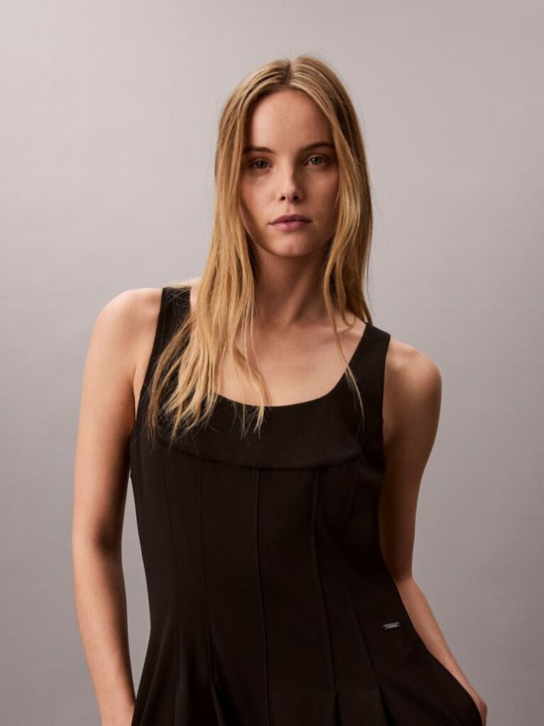 Black Scuba Crepe Sleeveless Jumpsuit  Women